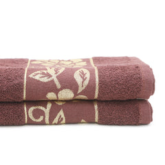 Embossed Flower Bath Towels - Dark Brown, Home & Lifestyle, Bath Towels, Chase Value, Chase Value