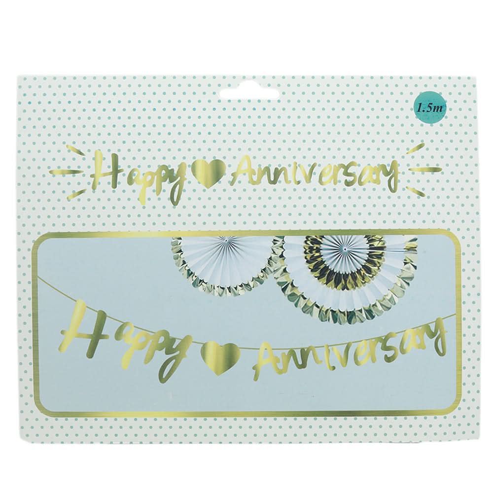 Happy Anniversary Bunting Letters - Silver, Home & Lifestyle, Decoration, Chase Value, Chase Value