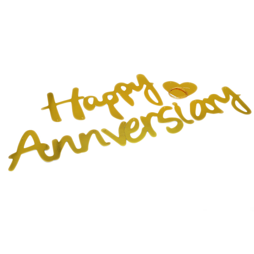 Happy Anniversary Bunting Letters - Golden, Home & Lifestyle, Decoration, Chase Value, Chase Value