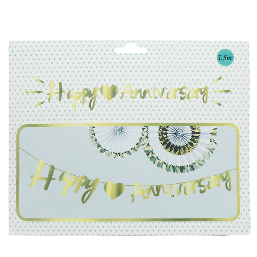Happy Anniversary Bunting Letters - Golden, Home & Lifestyle, Decoration, Chase Value, Chase Value
