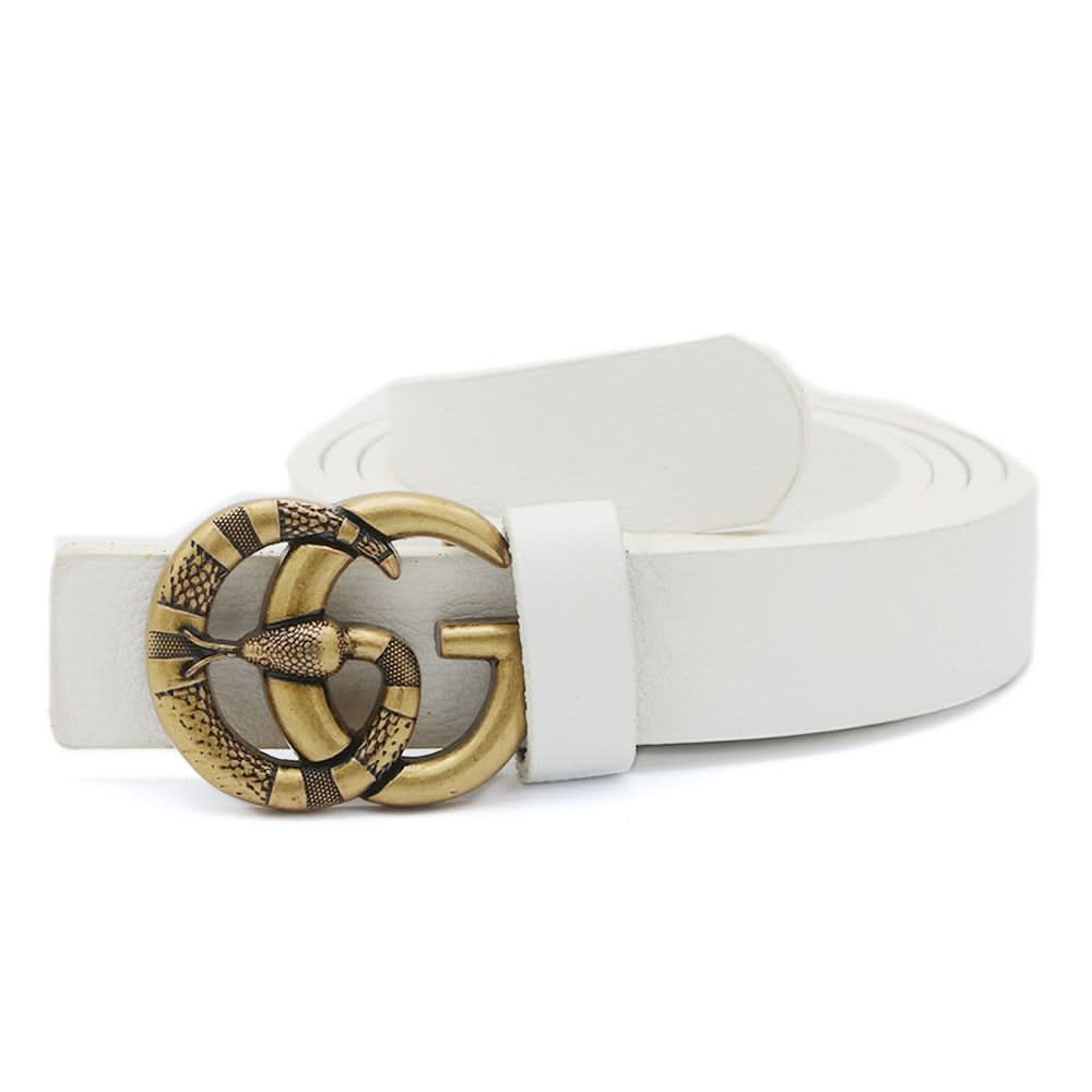 Women's Fancy 02 Side Belt - White, Women, Belts, Chase Value, Chase Value