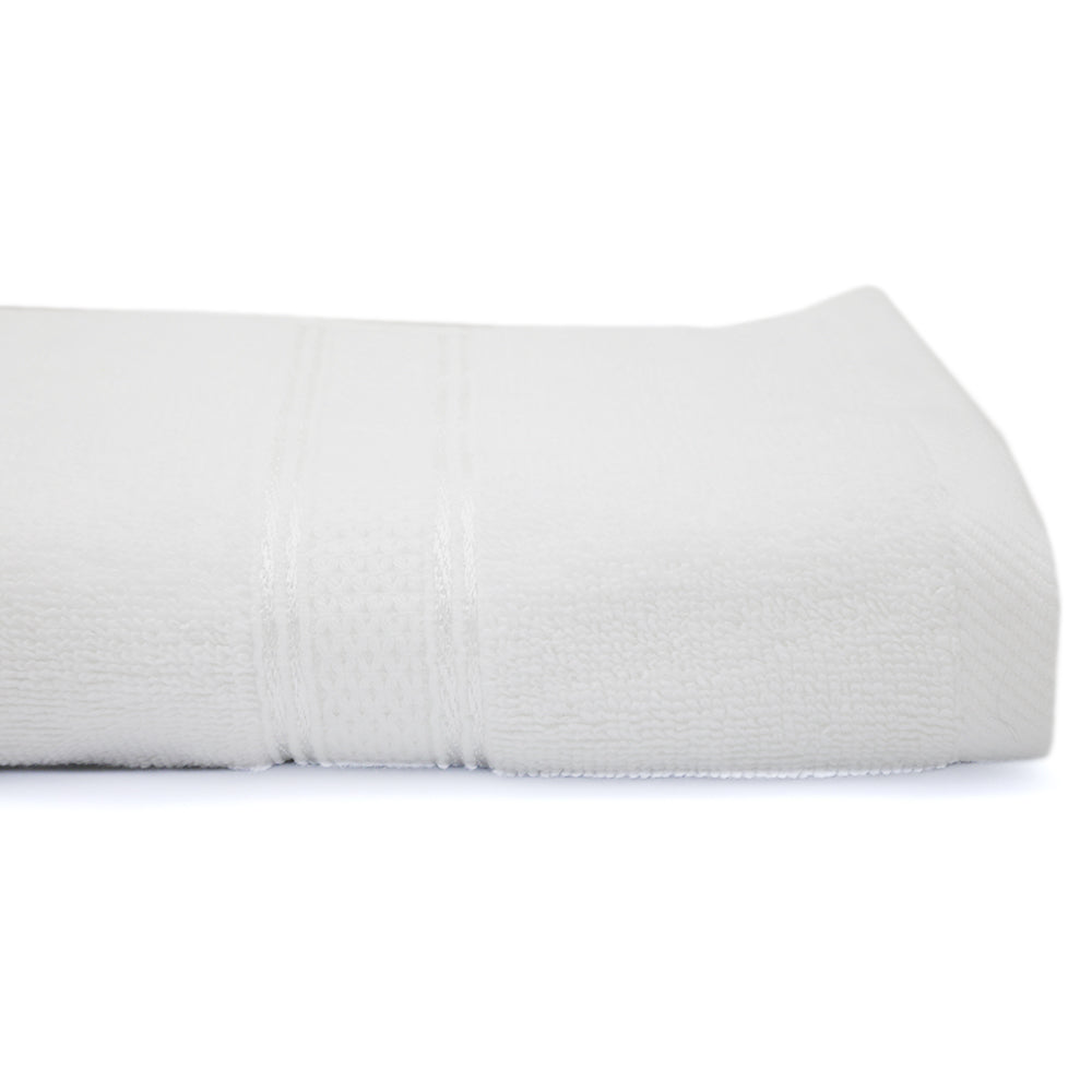 Terry Fancy Face Towel - White, Face Towels, Chase Value, Chase Value