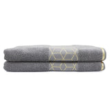 Bath Towel Greek Border - Dark Grey, Home & Lifestyle, Bath Towels, Chase Value, Chase Value