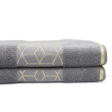 Bath Towel Greek Border - Dark Grey, Home & Lifestyle, Bath Towels, Chase Value, Chase Value