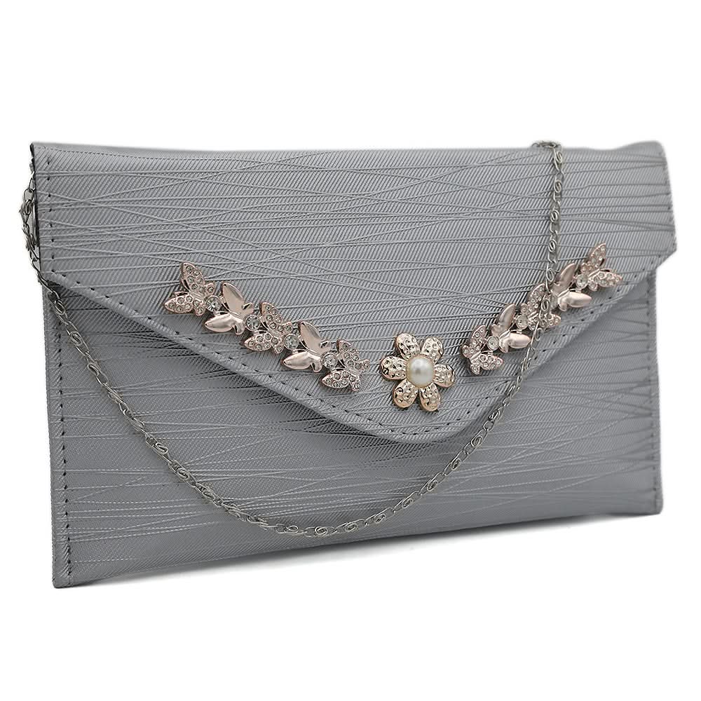 Women's Clutch (Kam-2054) - Silver, Women, Clutches, Chase Value, Chase Value