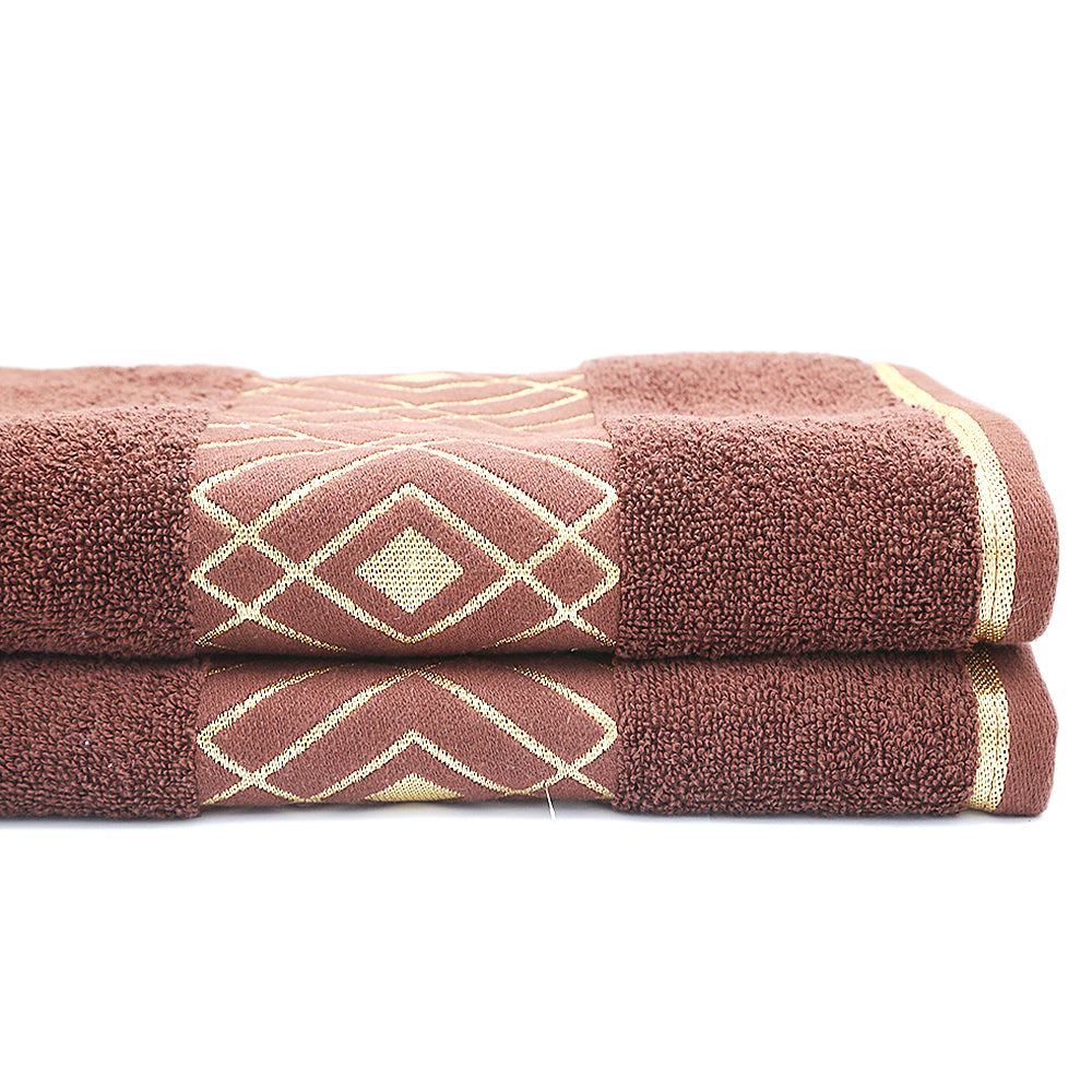 Bath Towel Greek Border - Dark Brown, Home & Lifestyle, Bath Towels, Chase Value, Chase Value