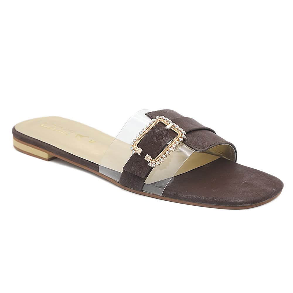 Women's Fancy Slippers M-1084 - Brown, Women, Slippers, Chase Value, Chase Value