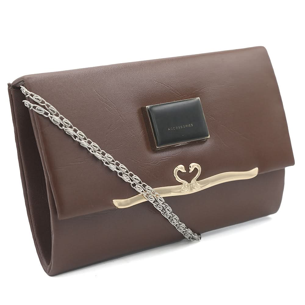 Women's Fancy Clutch K-2033 - Coffee, Women, Clutches, Chase Value, Chase Value