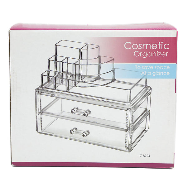 Acrylic Cosmetic Makeup Organizer - White, Home & Lifestyle, Storage Boxes, Chase Value, Chase Value