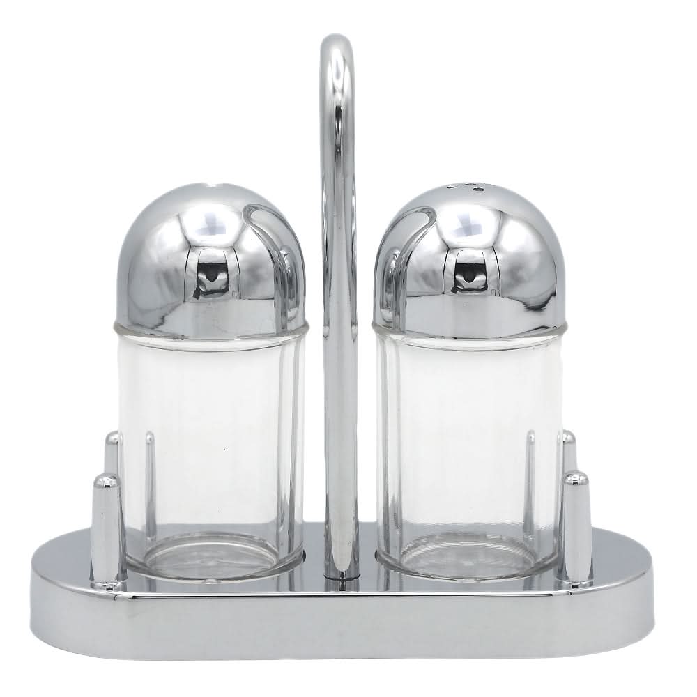Acrylic Salt & Pepper 2 Piece Set - Silver, Home & Lifestyle, Storage Boxes, Chase Value, Chase Value