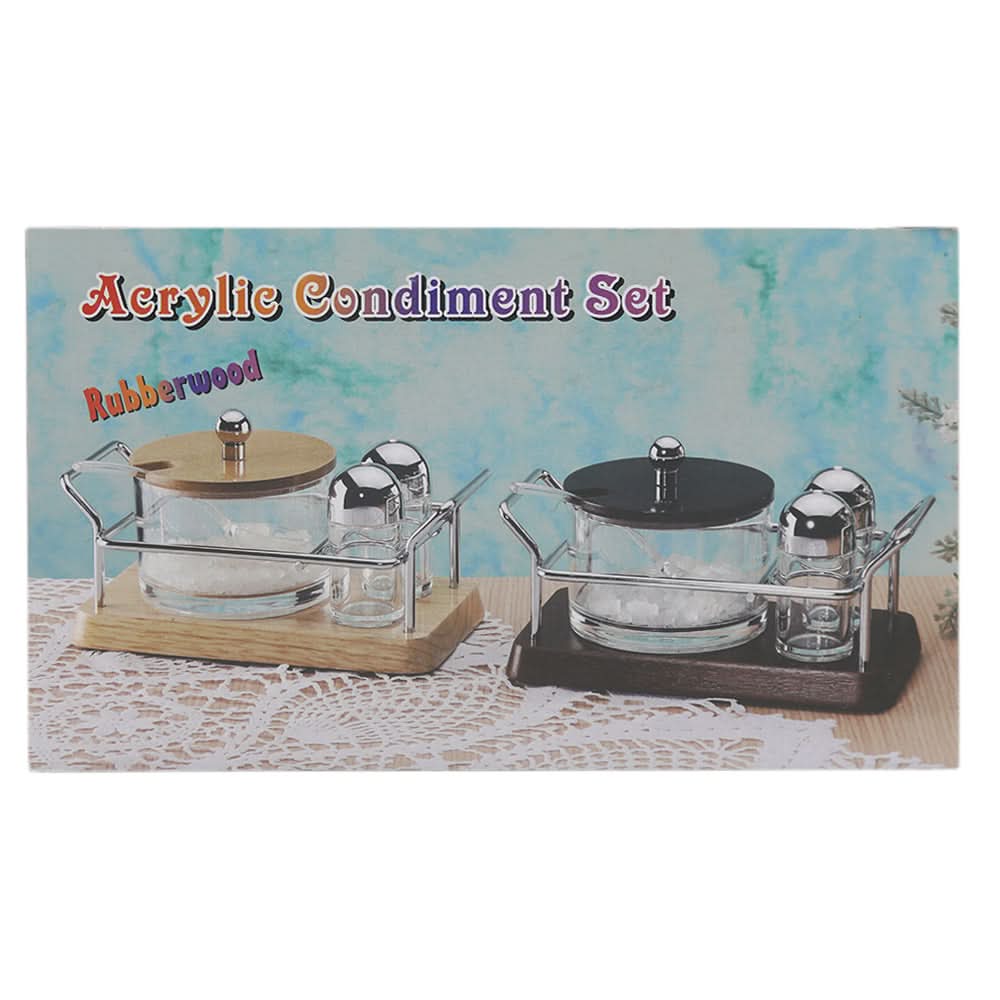 Acrylic 3 Piece Condiment Set - White, Home & Lifestyle, Storage Boxes, Chase Value, Chase Value