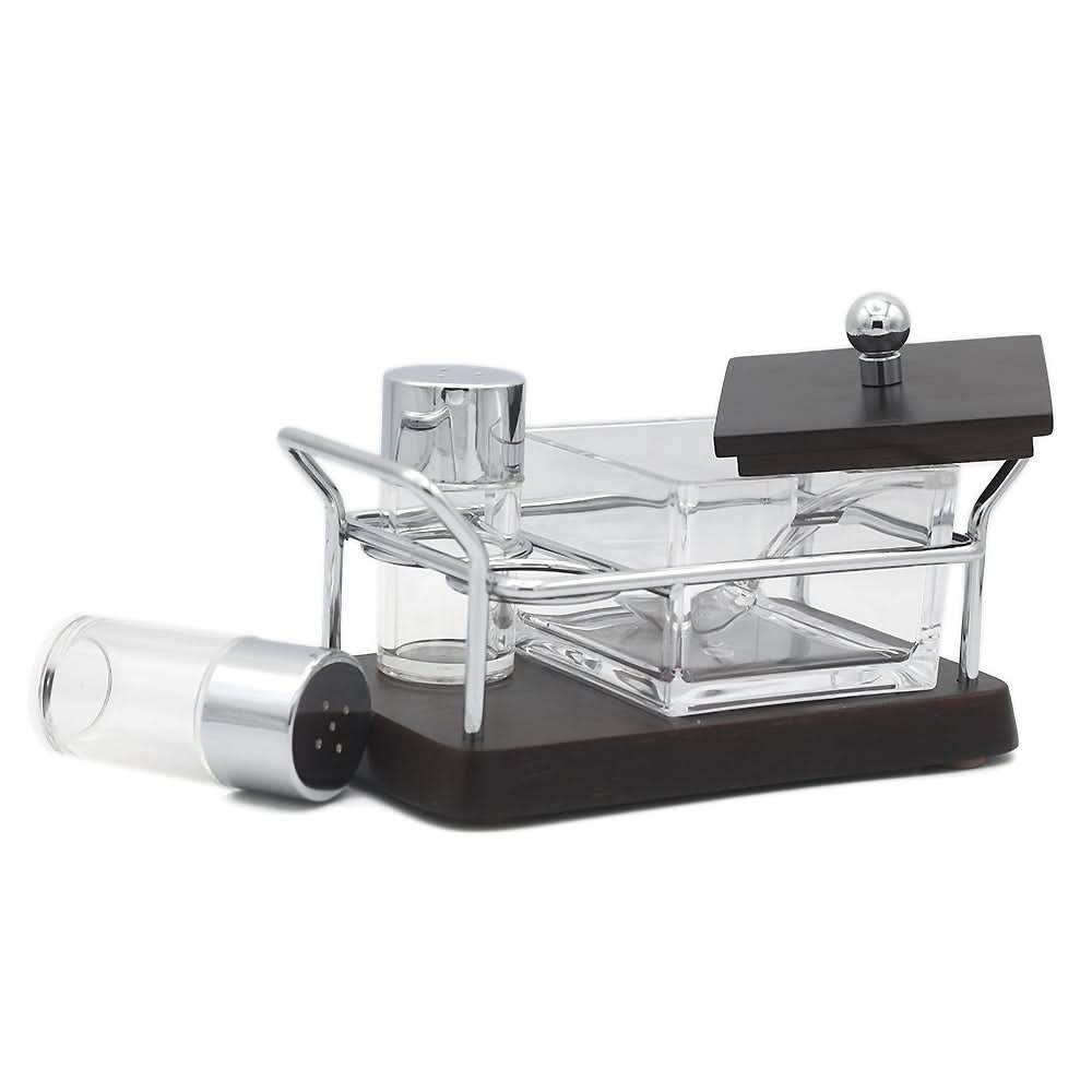 Acrylic 3 Piece Condiment Set - White, Home & Lifestyle, Storage Boxes, Chase Value, Chase Value