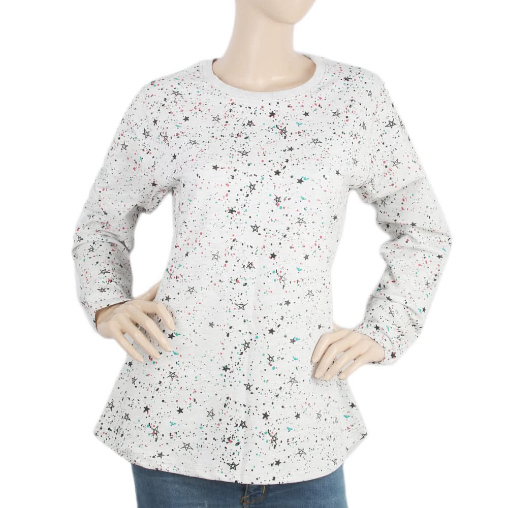 Women's Full Sleeves T-Shirt - White, Women, T-Shirts And Tops, Chase Value, Chase Value