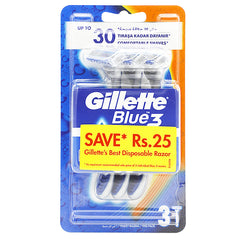 Gillette Blue 3 Razor Pcs 3, Beauty & Personal Care, Razor And Cartridges, Gillette, Chase Value