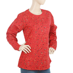 Women's Full Sleeves T-Shirt - Red, Women, T-Shirts And Tops, Chase Value, Chase Value