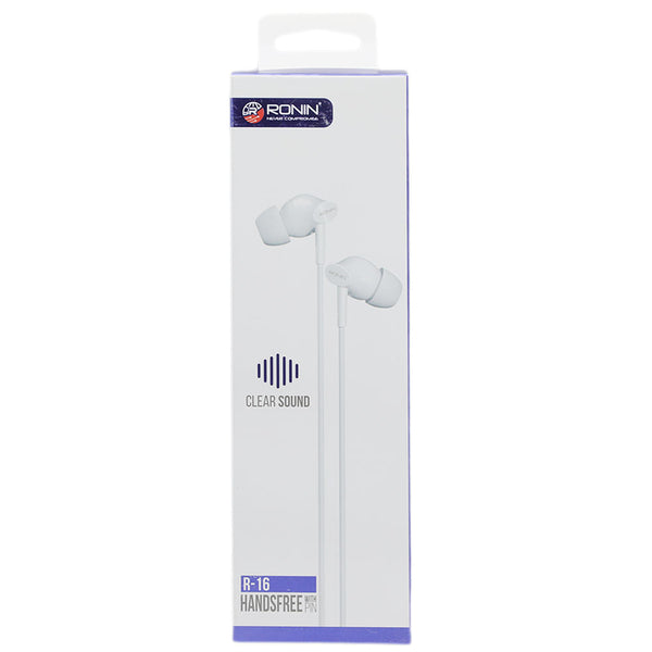 Ronin handfree Clear Sound R-16 - White, Home & Lifestyle, Hand Free / Head Phones, Chase Value, Chase Value