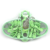 Hosiery Drying Hanger 20 Clips - Green, Newborn Baby Accessories, Chase Value, Chase Value