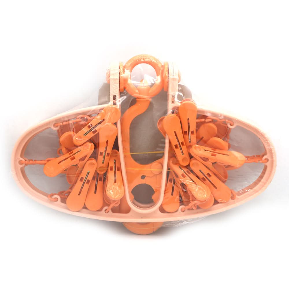 Hosiery Drying Hanger 20 Clips - Peach, Newborn Baby Accessories, Chase Value, Chase Value