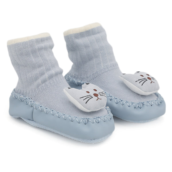 Newborn Fancy Booties - Light Blue, Kids, NB Shoes And Socks, Chase Value, Chase Value