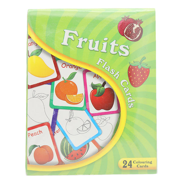 Learning Flash Cards Fruits, Kids, Kids Colouring Books, 6 to 9 Years, Chase Value