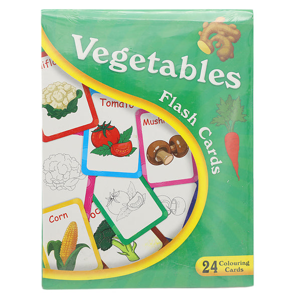 Learning Flash Cards Vegetable, Kids, Kids Colouring Books, 6 to 9 Years, Chase Value