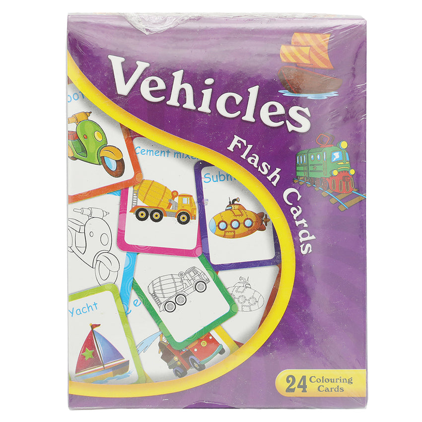 Learning Flash Cards Vehicles, Kids, Kids Colouring Books, 6 to 9 Years, Chase Value