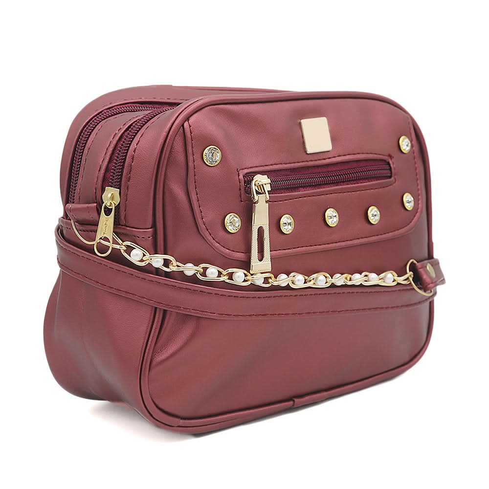 Women's Shoulder Bag 7656 - Maroon, Women, Bags, Chase Value, Chase Value