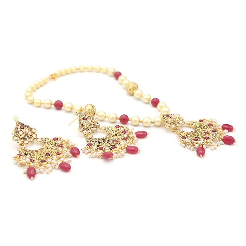 Women's Casting Jewellery Set - Maroon, Women, Jewellery Set, Chase Value, Chase Value