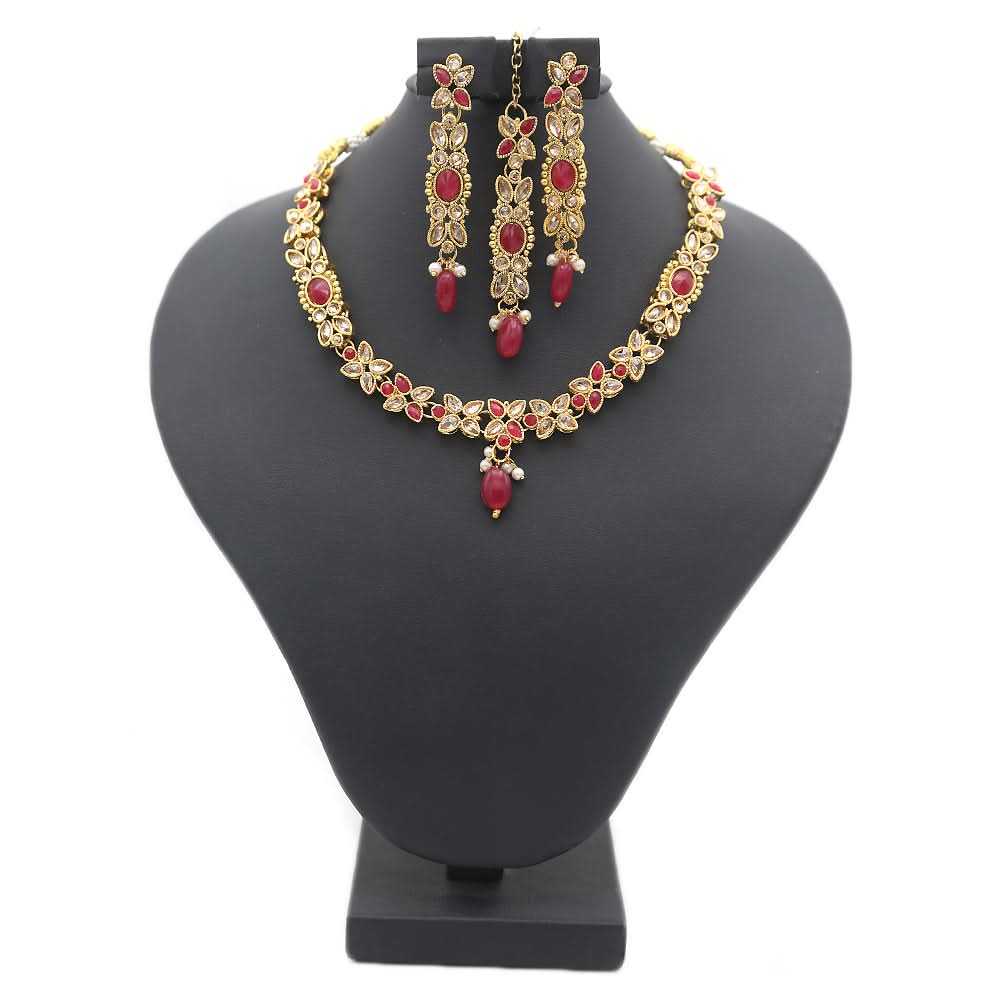 Women's Casting Jewelry Set - Maroon, Women, Jewellery Set, Chase Value, Chase Value