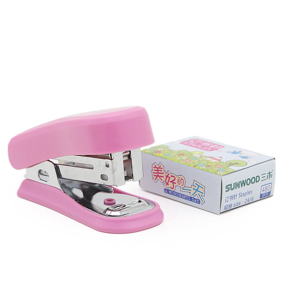 Sunwood Stapler With Pins98139 - Pink, Kids, Pencil Boxes And Stationery Sets, Chase Value, Chase Value