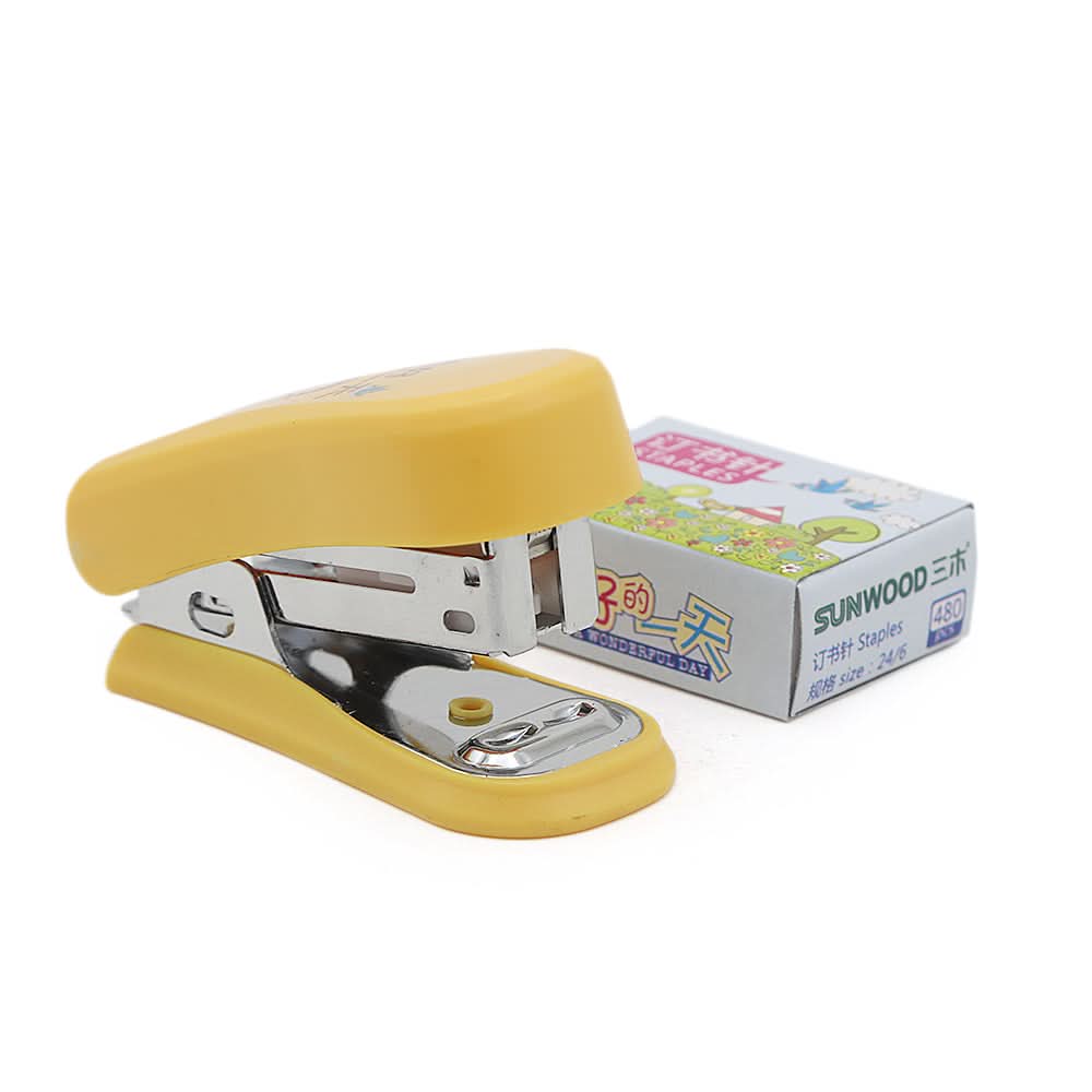 Sunwood Stapler With Pins98139 - Yellow, Kids, Pencil Boxes And Stationery Sets, Chase Value, Chase Value