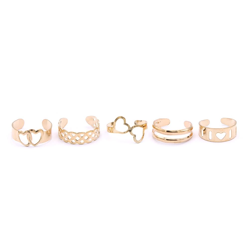 Womens 5Pc Ring - Golden - A, Women, Finger Rings, Chase Value, Chase Value