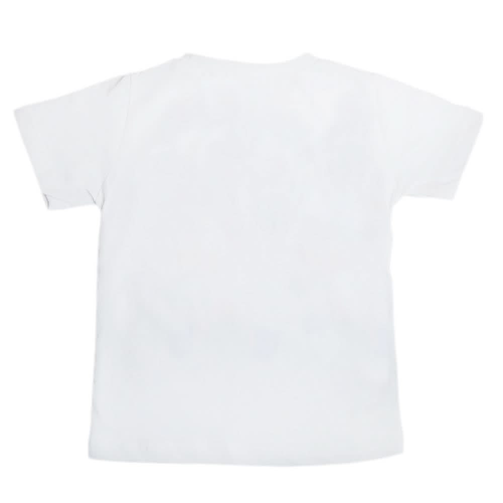 Boys Half Sleeves Printed T-Shirt - White, Kids, Boys T-Shirts, Chase Value, Chase Value