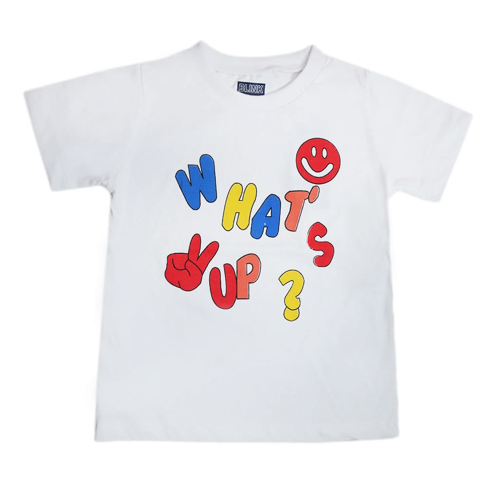 Boys Half Sleeves Printed T-Shirt - White, Kids, Boys T-Shirts, Chase Value, Chase Value