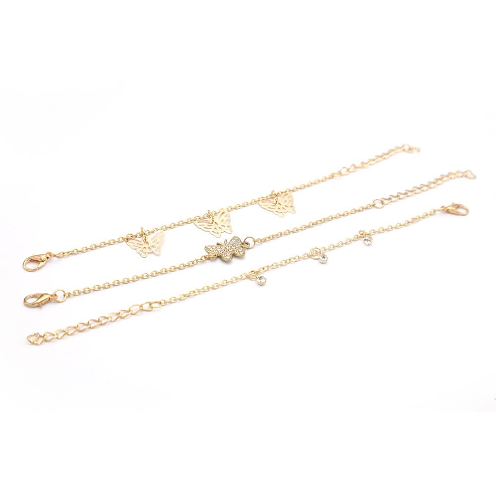 Womens 3Pc Bracelets - Golden - A, Women, Bangles & Bracelets, Chase Value, Chase Value