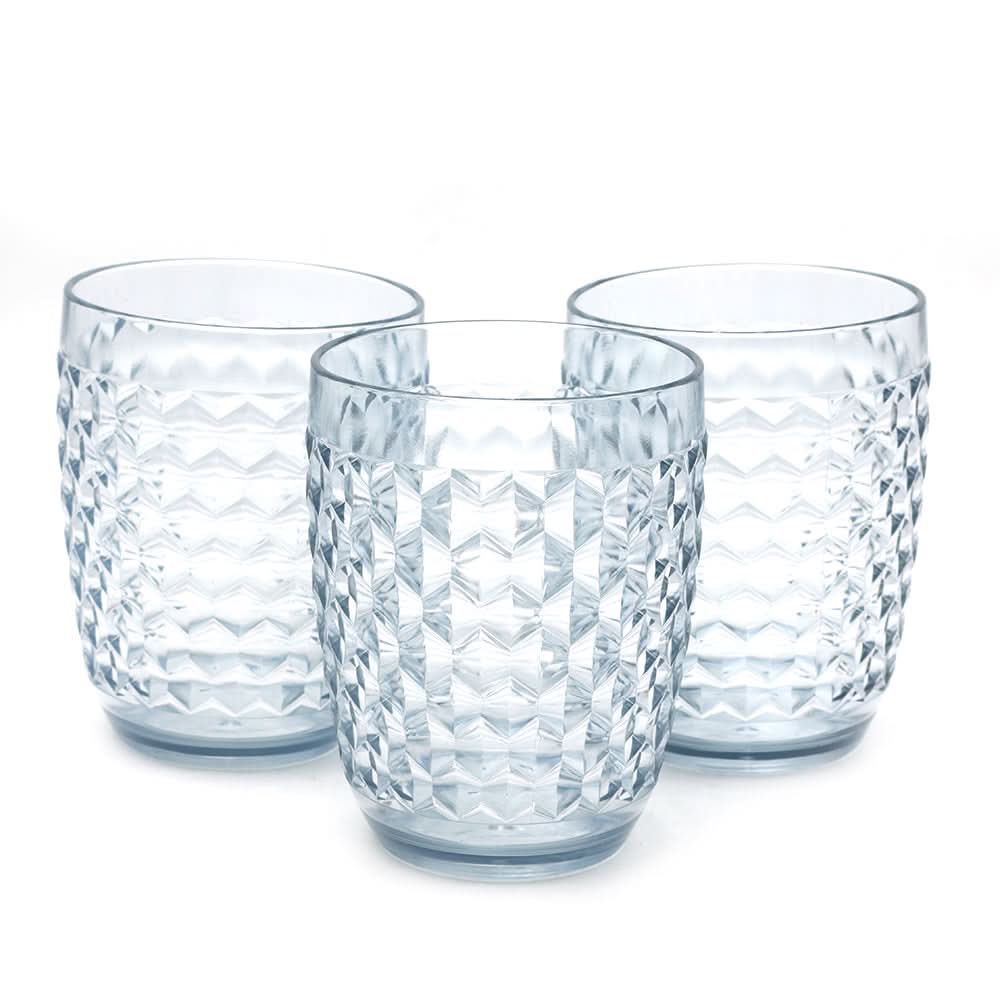 Diamond Glass 3 Pcs Pack - Grey, Home & Lifestyle, Glassware & Drinkware, Chase Value, Chase Value