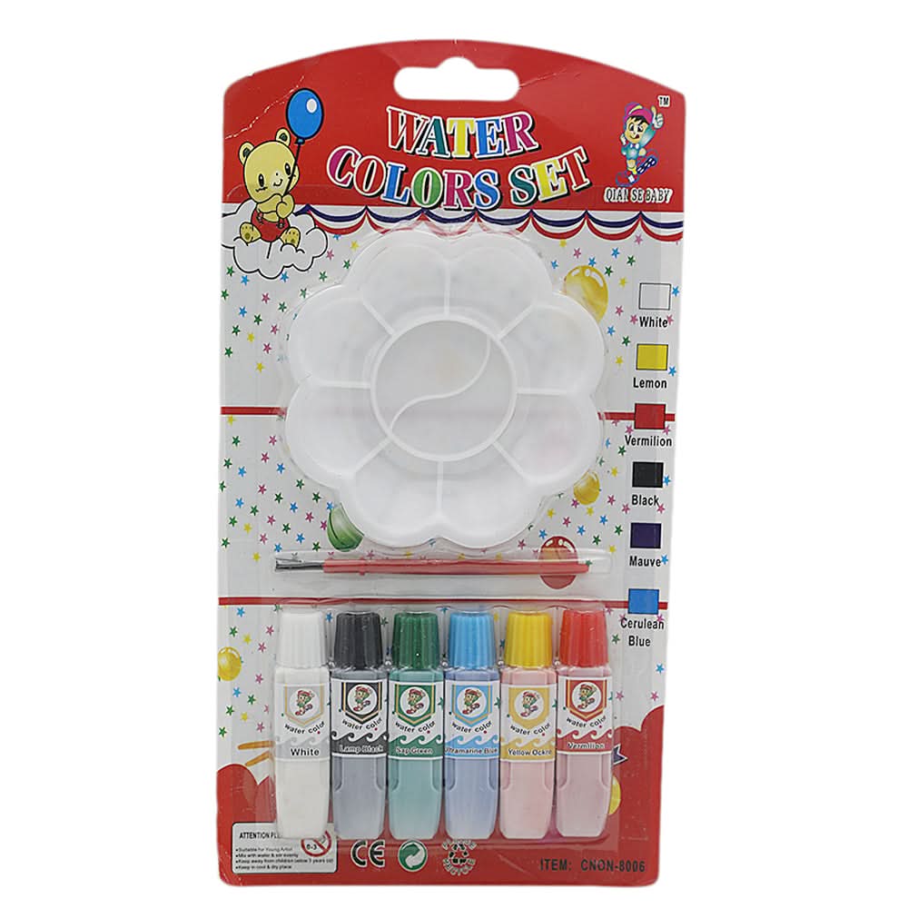 Water Color 6-Color Set With Plate 8006 - Multi, Kids, Colouring Tools, Chase Value, Chase Value