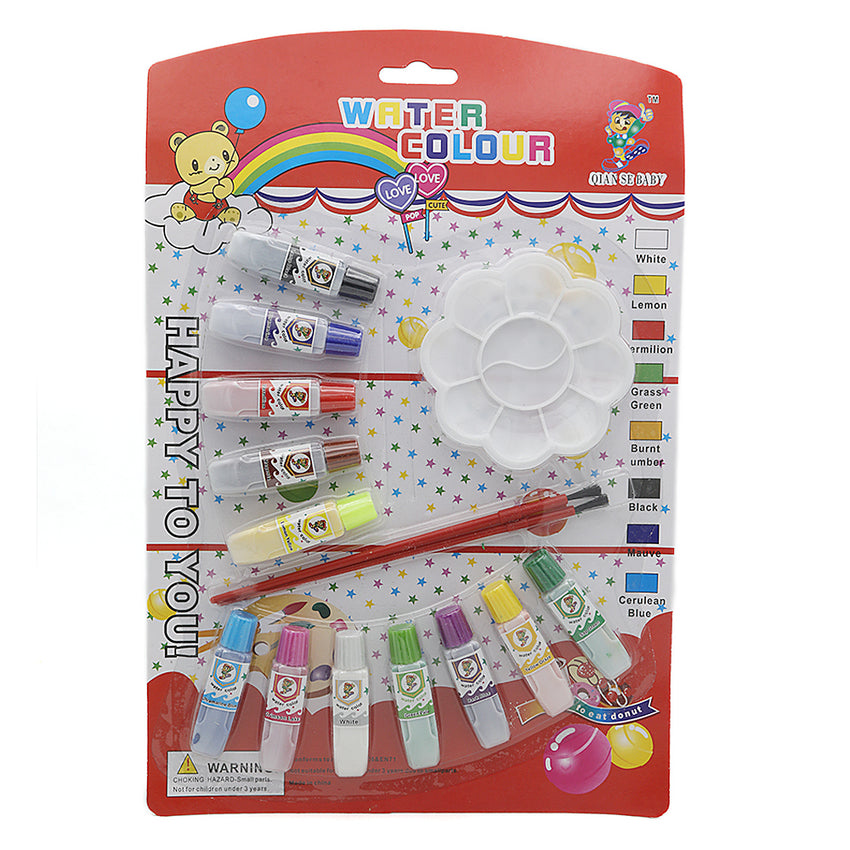 Water Color 12-Color Set With Plate 1808 - Multi, Kids, Colouring Tools, Chase Value, Chase Value