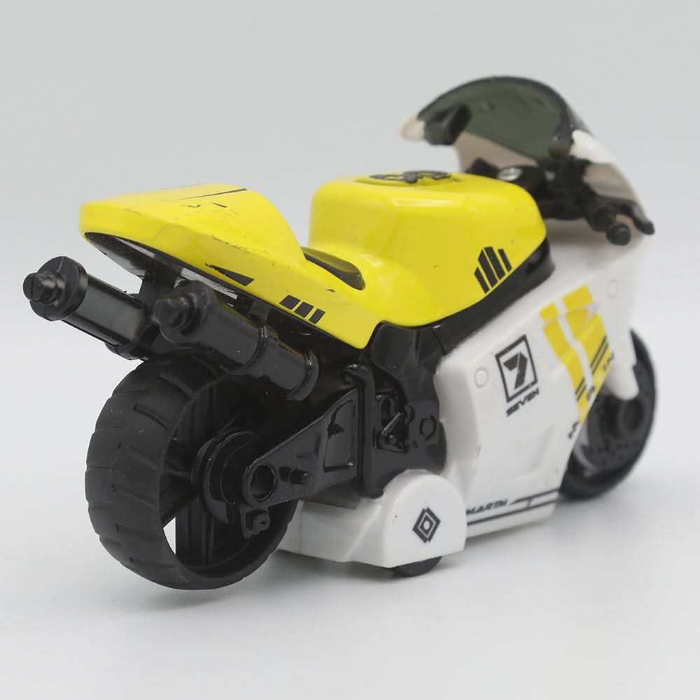 Die Cast Pull Back Metal Motorcycle - Yellow, Kids, Non-Remote Control, Chase Value, Chase Value