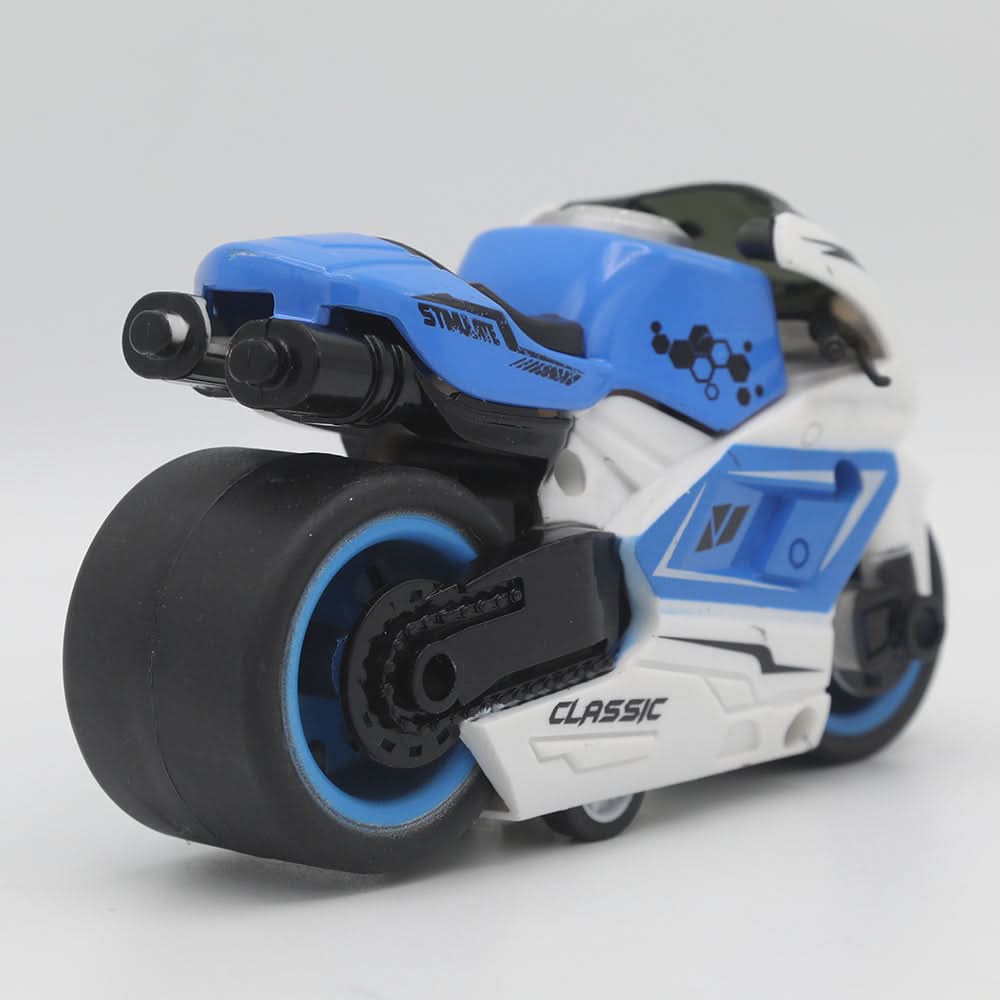 Die Cast Pull Back Metal Motorcycle - Blue, Kids, Non-Remote Control, Chase Value, Chase Value