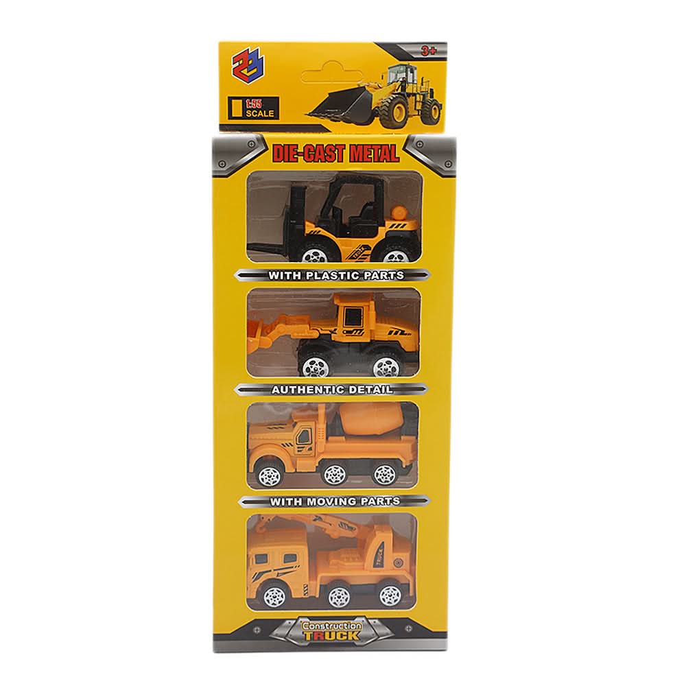 Free Wheel Metal Car 4 PC 3643 - Yellow, Kids, Non-Remote Control, Chase Value, Chase Value