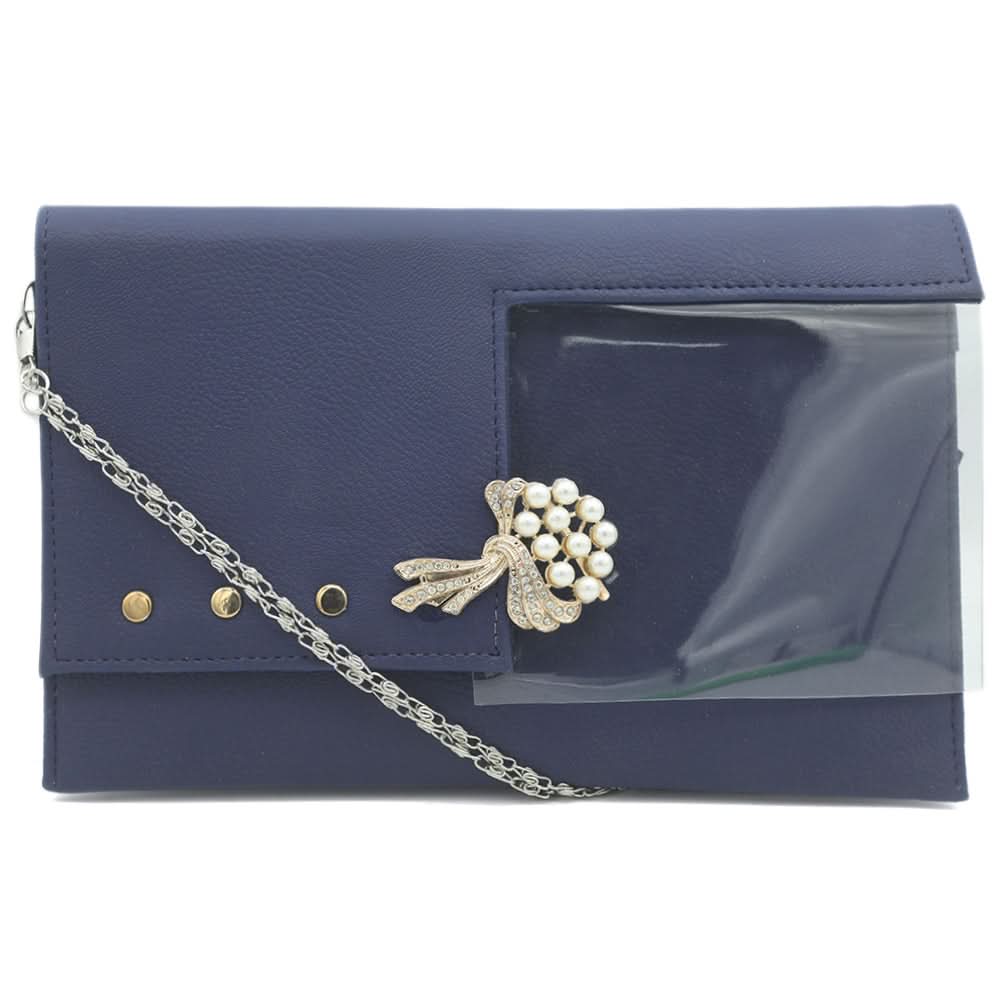 Women's Clutch K-2031 - Navy Blue, Women, Clutches, Chase Value, Chase Value