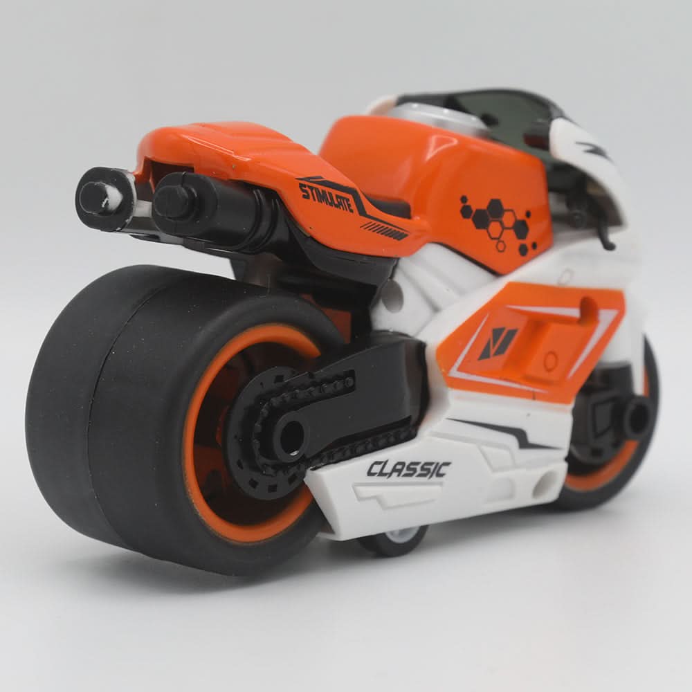 Die Cast Pull Back Metal Motorcycle - Orange, Kids, Non-Remote Control, Chase Value, Chase Value