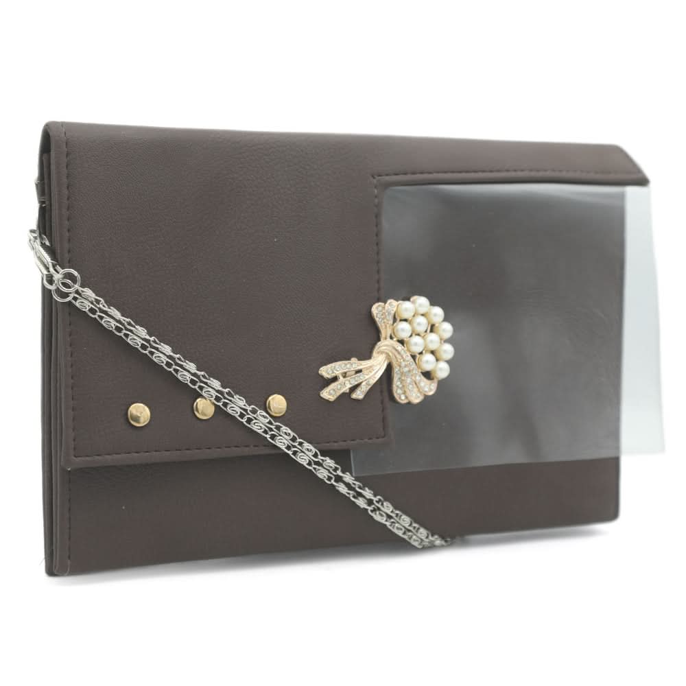 Women's Clutch K-2031 - Coffee, Women, Clutches, Chase Value, Chase Value