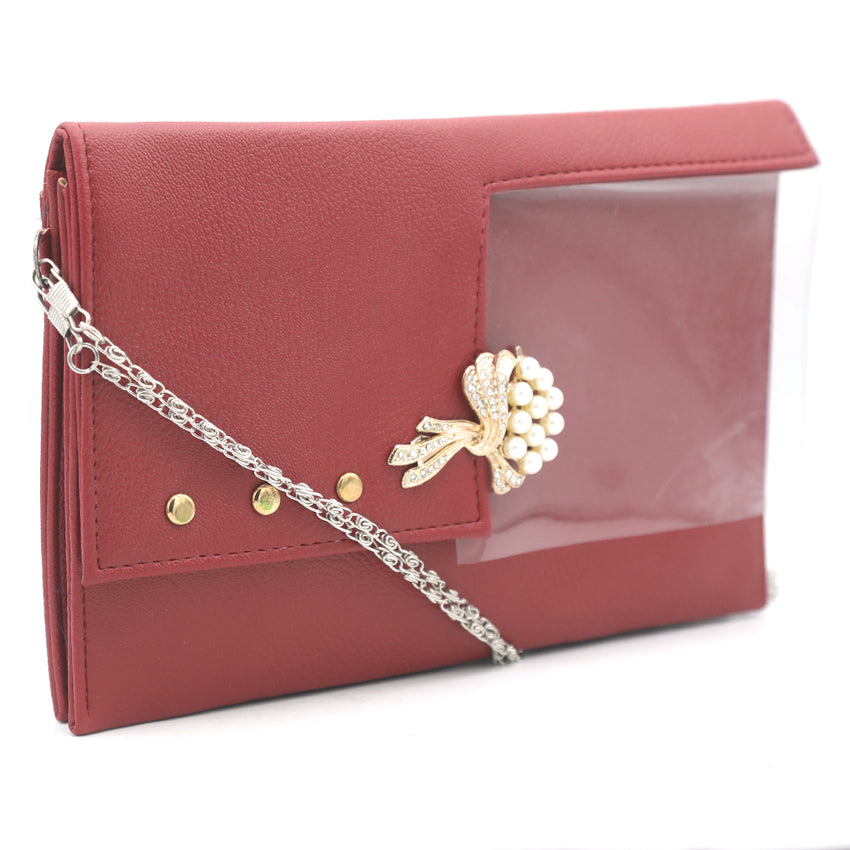 Women's Clutch K-2031 - Maroon, Women, Clutches, Chase Value, Chase Value