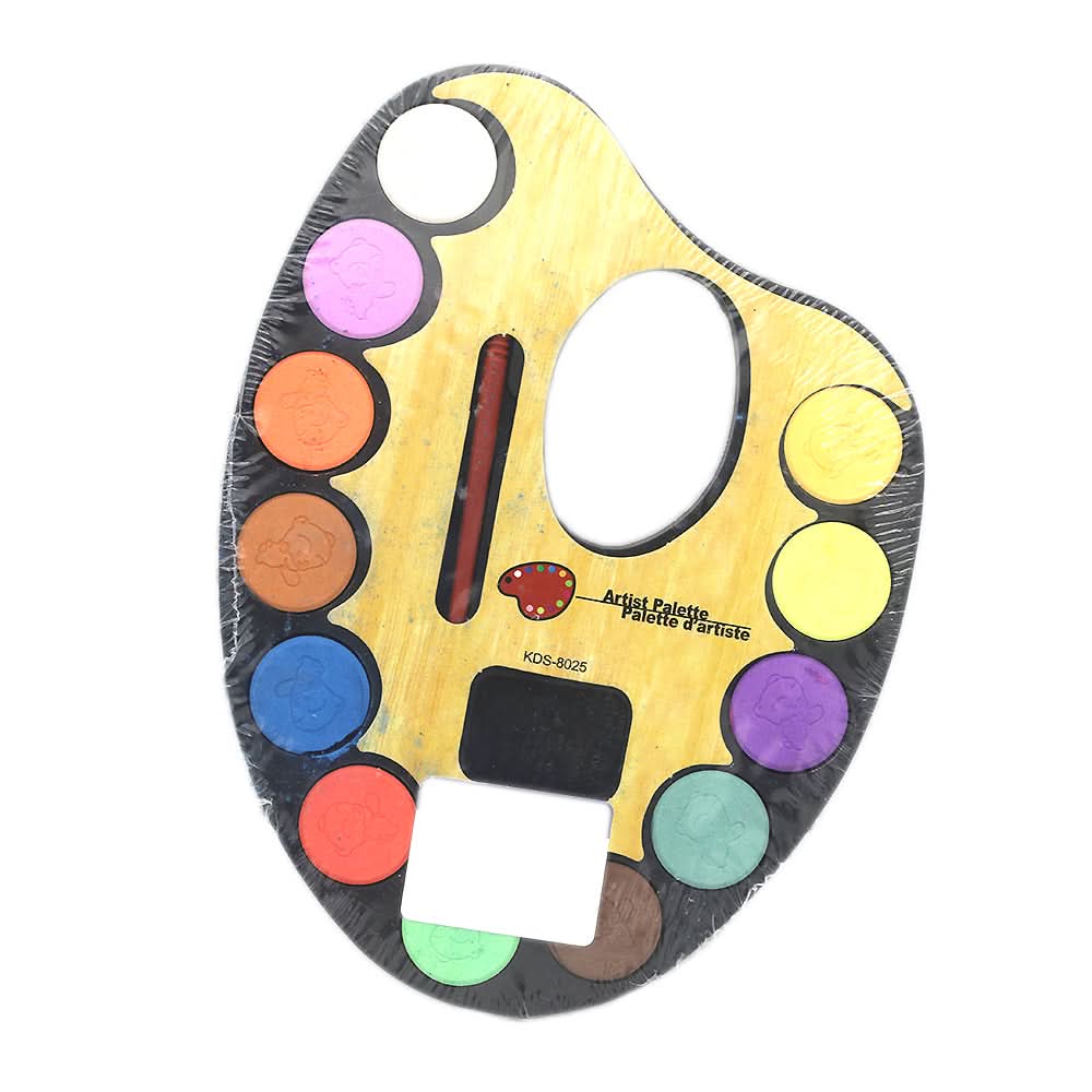 Kids Water Color Oval 12 Pcs Set Small 8025 - Multi, Kids, Colouring Tools, Chase Value, Chase Value