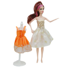 Doll With Dummy & Clothes 3637 - Orange, Kids, Dolls and House, Chase Value, Chase Value