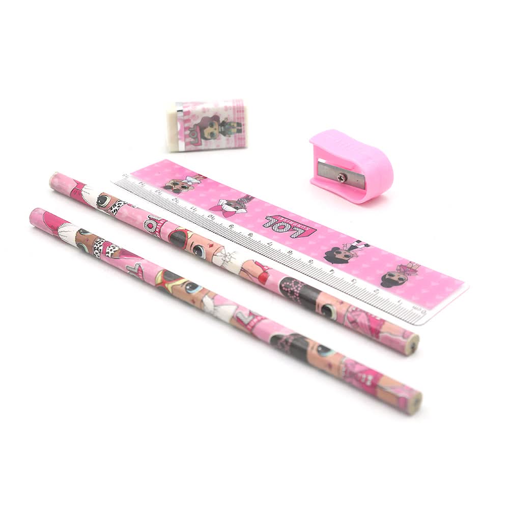 Stationary Set 801 (0S1-JG1) - Pink, Kids, Pencil Boxes And Stationery Sets, Chase Value, Chase Value