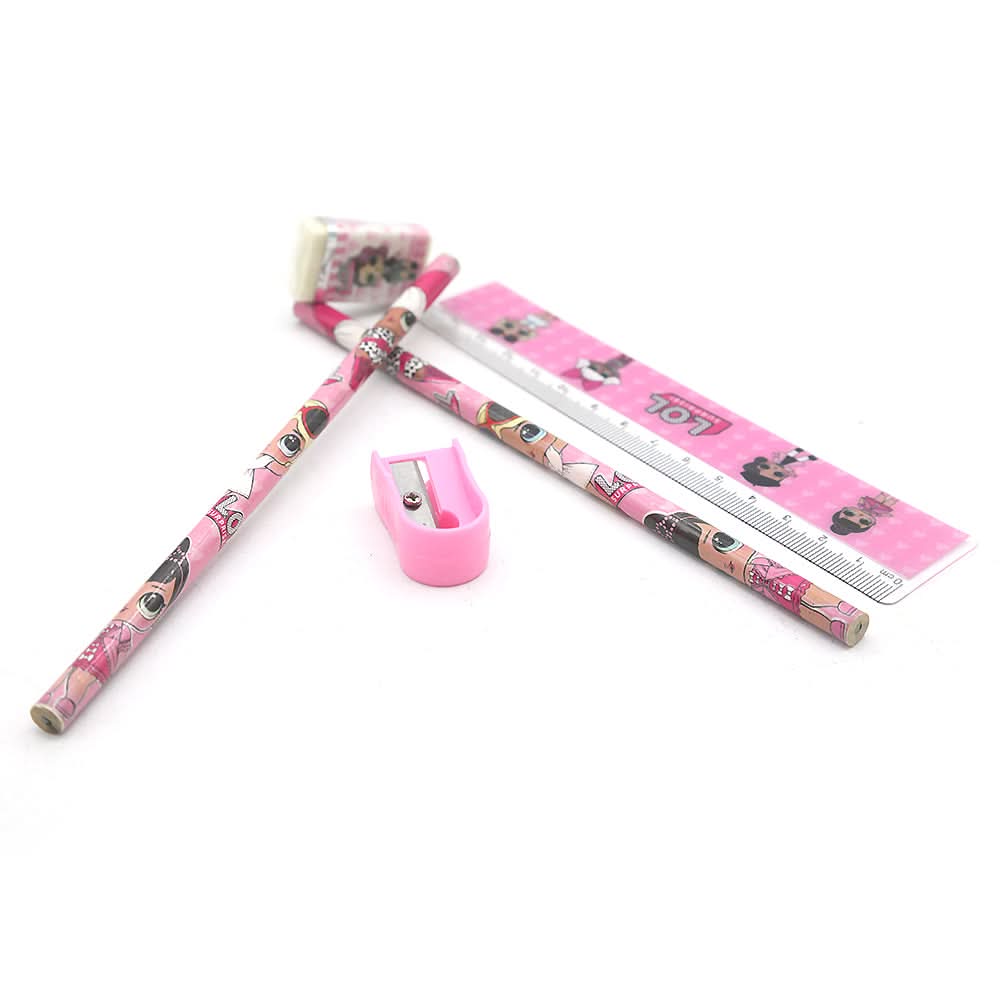 Stationary Set 801 (0S1-JG1) - Pink, Kids, Pencil Boxes And Stationery Sets, Chase Value, Chase Value