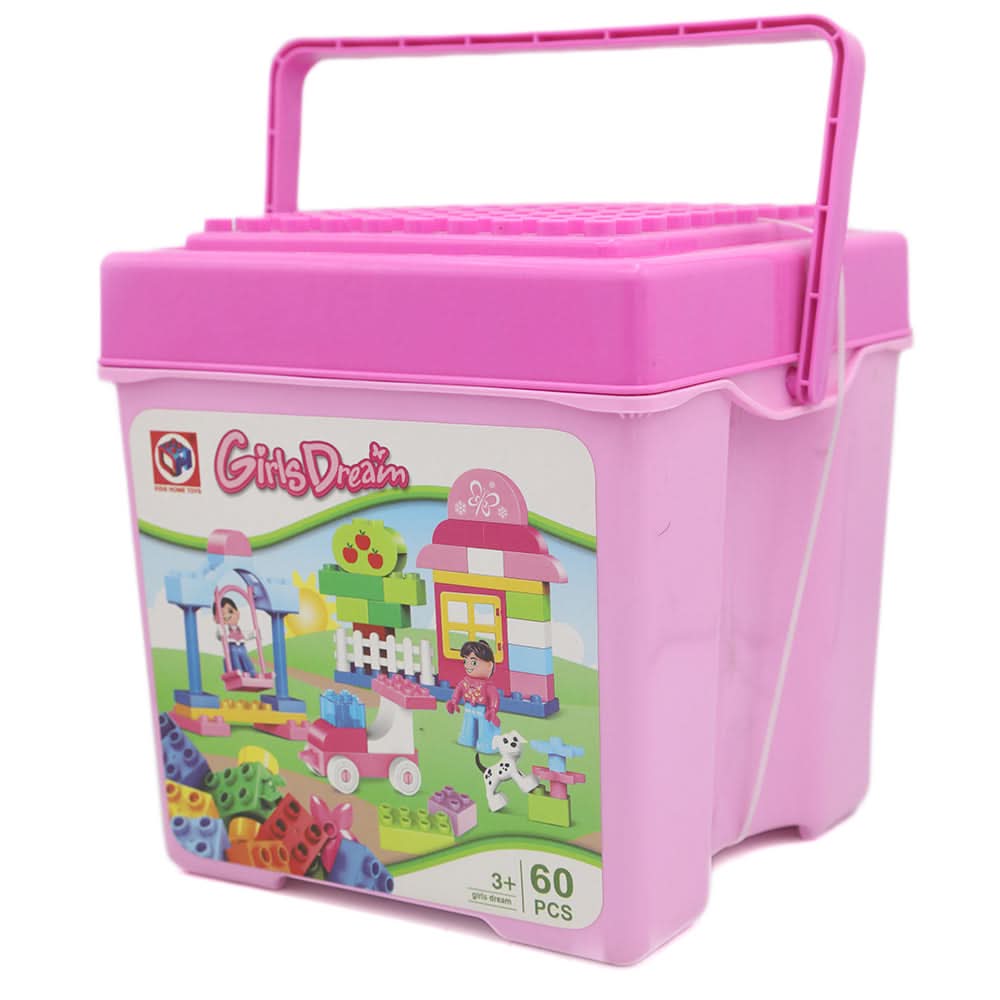 Blocks Bucket - Pink, Kids, Educational Toys, Chase Value, Chase Value